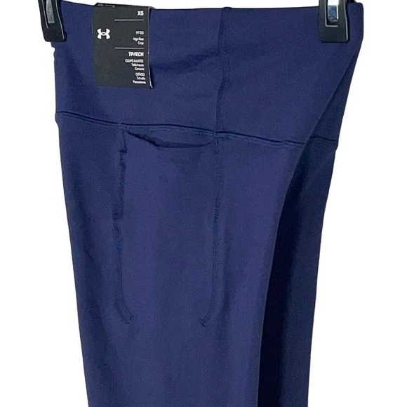 Under Armour Women's Meridian Studio Crop Leggings navy blue, XS - Picture 4 of 10
